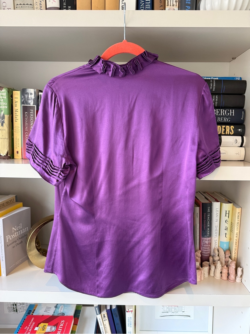 The royal purple Elie Tahari blouse with incredible detailing - Picture 2 of 5